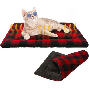 BEAUTYZOO Self Warming Cat Bed, Self Heating Cat Pad 28 x 19 inch, Double Sided Heated Cat Dog Mat, Soft Thermal Blanket for Indoor Outdoor Large Kittens Small Puppy Pets, Washable, Grey