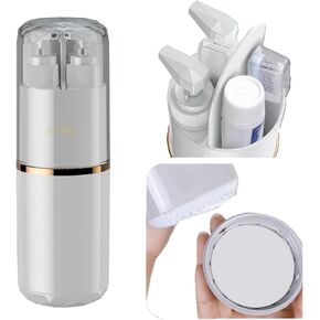 TSA approved portable travel washing cup, including 2 sub-bottling, washing cup, toothbrush, comb, mirror, towel and toothpaste storage area, 8-in-1 design. Easy to carry
