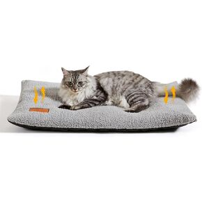 سرير قطط ذاتي التسخين، وسادة قطط ذاتية التسخين، مقاس 24 × 18 بوصة، حصيرة حرارية للحيوانات الأليفة للحيوانات الأليفة في الأماكن المغلقة والخارجية، حصيرة قطط مزدوجة مملوءة مع غطاء قابل للغسل وجزء سفلي غير قابل للانزلاق (رمادي فاتح) in Kuwait
