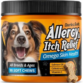 Dog Allеrgy Relief Chews, Immunе Support & Itсh Rеlief for Dogs, Skin and Coat Supplements with Omega 3 Fish Oil, ACV, Vitamin C, & Probiotics for Dogs, 90 Soft Chews, Chicken Flavor, Wrap