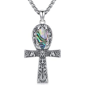 Ankh Necklace 925 Sterling Silver Ankh Cross Pendant Egyptian Necklace Ankh Amulet Egyptian Jewelry Gifts for Men Women