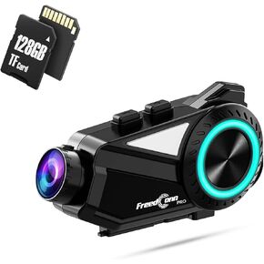 FreedConn Motorcycle Bluetooth Headset with Camera 2K Hi-Res 360°Shooting 6 Riders 1500M Motorcycle Bluetooth Intercom Motorcycle Camera IP65 128G TF in Kuwait