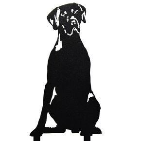 Black Powder Coated Metal German Shorthaired Pointer Dog Silhouette Yard Stake (Large)