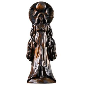 Moon Goddess Selene Statue, Goddess of the Night, Pagan Statue, Wicca Statue, Wicca Altar, Moon Statue, Lunar Witch, Tabletop Ornament (Wood)