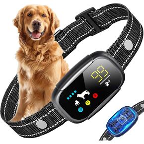 Dog Bark Collar, Dog Shock Collar for Large Medium Small Dogs 10-150lbs, Rechargeable Anti Barking Training Collar with 5 Adjustable Sensitivity, IP67 Waterproof Dog bark Deterrent Devices (Black)