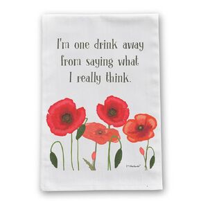 Poppy Thoughts Flour Sack Cotton Dish Towel by Pithitude