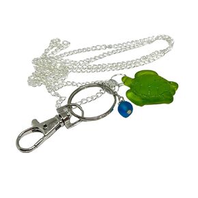 Sea Turtle Eyeglass Chain - ID/Badge Lanyard - Green Seaglass Eyeglasses Necklace - Birthday Gift for Mom