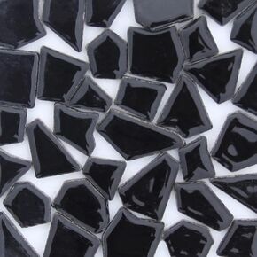 200g Pack of Mosaic Tile Supplies for DIY Crafts, Plates, Picture Frames, Flowerpots, Handmade Jewelry - Irregular Size Triangles Trapezoids Polygons Ceramic Decorative Tiles (Light Orange)