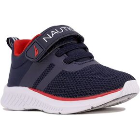 Nautica Kids Fashion Sneaker Athletic Running Shoe with One Strap Black Cobalt White |Boys - Girls|(Toddler/Little Kid)