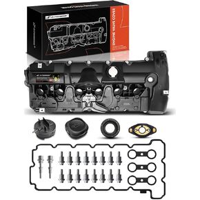 غطاء صمام المحرك A-Premium مع حشية وبراغي وسدادات متوافق مع BMW E82 128i E90 328i (xDrivee) E60 528i E83 X3 E70 X5 E85 Z4 2007-2013 3.0L N52 112755281