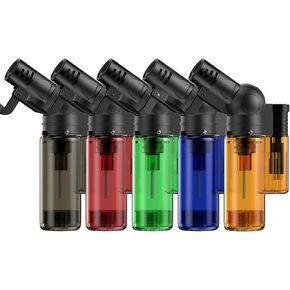5 Pack Torch Lighter Mini Refillable Butane Lighter, Rotatable Head, Windproof, Multi Utility Small Lighter for Candles Fireplaces Campfires Grill BBQ (Without Butane)