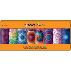 BIC Special Edition Psychedelic Patterns Series Maxi Pocket Lighters, Set of 8 Lighters