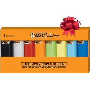 BIC Mini Pocket Lighter, Classic Collection, Assorted Unique Lighter Colors, 8 Count Pack of Pocket Lighters