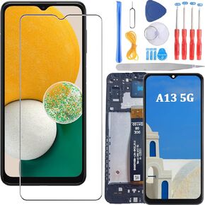 6.5" LCD Display with Frame for Samsung Galaxy A13 5G SM-A136U SM-A136B SM-A136W LCD Display Touch Screen Replacement Screen Glass Assembly + Tools+Screen Protector