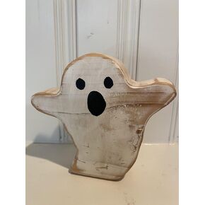 Primitive Halloween Ghost, Spooky ghost, Wood Ghost Cut Out, Shelf Sitter, Rustic Home Decor, Halloween Gift For Family, Birthday Gift
