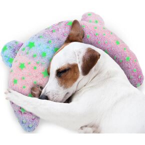 T'CHAQUE Dog Pillow Dog Calming Pillow Sleep and Glow Pillow for Dogs Anxiety Relief Cat Pillows for Indoor Cats Soft U-Shaped Pillow for Pet Dog Neck Pillow Half Donut Cuddler Sleeping Improve