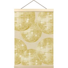 Tzhim Pink Disco Ball Poster Hanger Frame, Trendy Preppy Cowgirl Boots Wall Hanging Decor for Girly Room College Dorm,Coquette Decor,Coastal Western Wall Art Prints with Wood Frames Set of 2, 12X16in