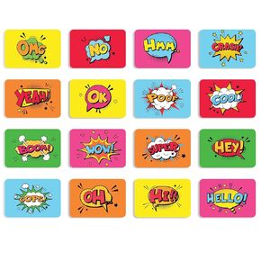 Comic Book Inspired Flashcards, 16-Pack Affirmation Cards – Fun, Bold, and Colorful Mantras for Positivity and Confidence - 4x6 Durable Cardstock Kids Deck