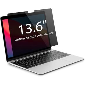 Magnetic Privacy Screen for MacBook Air 13.6 inch (2022-2024, M2, M3), Model A2681, A3113, Removable Screen Protector, Blue Light Blocking, Anti Glare Protector and Privacy Filter Shield