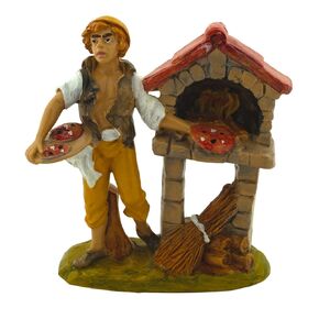 Pizza Maker Nativity Villager 4.25" x 4 x 1.2" | Beautiful Handcrafted Christmas Heirloom | Made In Italy | Village Nativity Accessory | Home Decoration for Christmas