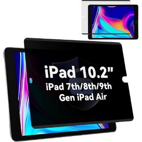 Magnetic 360° Privacy Screen Protector Compatible with iPad 9th 8th 7th Gen 10.2'' Anti Glare Blue Light Filter, Bubble-Free Shield, Fingerprint-Proof Guard, Reusable Anti-Scratch Film, Anti-Spy Cover