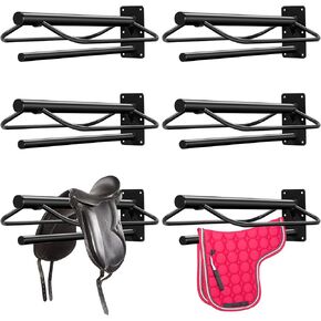 Paterr 6 Pcs Saddle Rack Wall Mount 24 x 14 x 7.5 Inches Portable Saddle Stand Detachable Saddle Pad Rack Horse Tack Storage for Western Horse Trailer Stall Supplies Accessories