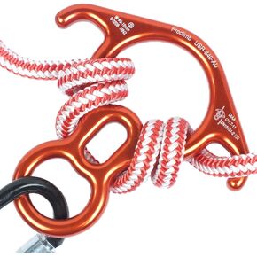 40kN Fall Rescue Big 8 Aluminum Descender with Bent-Ears Rappelling Gear Belay Device (Orange)