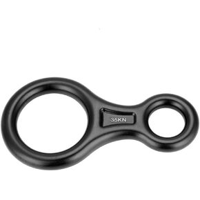 Climbing,Climbing Rappel 8 Ring, 35KN Figure 8 Aluminum Descender Rappel Ring Rock Climbing Gear for Rappelling Belaying Climbing (Black)