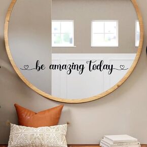 Be Amazing Today bathroom Decal,Vinyl Mirror Decal,Bathroom Decor,Vanity Mirror Decal,Affirmation Wall Decor,Bedroom Wall Decals/Stickers,Funny Bathroom Signs,18inch