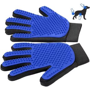 Pet Grooming Glove-Pet Hair Remover Glove- Perfect pet Cleaning Brush Glove- Perfect Washing Glove Brush of The Dog & pet for Short and Long Fur - 1 Pack (Right-Hand), Blue