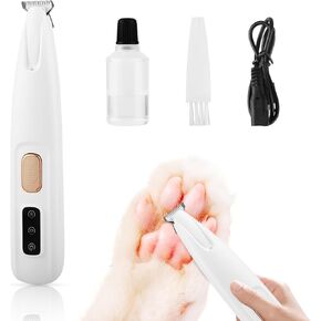 2024 Newest Pet MicroPrecision Trimmer,Saffory Dog Trimme, Pet Paw Trimmer Rechargeable Pet Shaver with LED Light, Low Noise Pet Hair Clippers for Paws Eyes Ears Face Rump, White