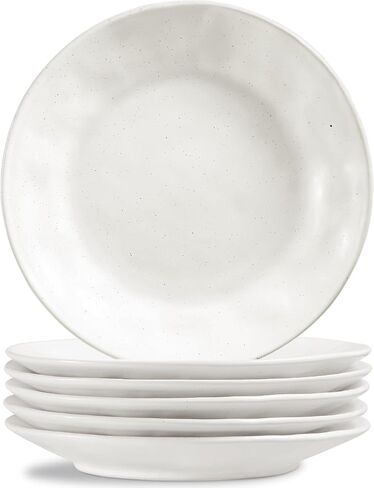 ONEMORE Ceramic 10.5" Dinner Plates Set of 6 - Microwave Oven & Dishwasher Safe Porcelain Dinnerware Set - Durable, Matte Glaze, Handmade, Well Packed Gift (Cream White, 10.5 inch) in Saudi Arabia