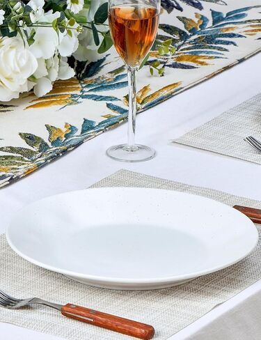 ONEMORE Ceramic 10.5" Dinner Plates Set of 6 - Microwave Oven & Dishwasher Safe Porcelain Dinnerware Set - Durable, Matte Glaze, Handmade, Well Packed Gift (Cream White, 10.5 inch) in Saudi Arabia