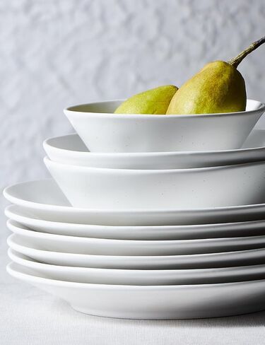 ONEMORE Ceramic 10.5" Dinner Plates Set of 6 - Microwave Oven & Dishwasher Safe Porcelain Dinnerware Set - Durable, Matte Glaze, Handmade, Well Packed Gift (Cream White, 10.5 inch) in Saudi Arabia