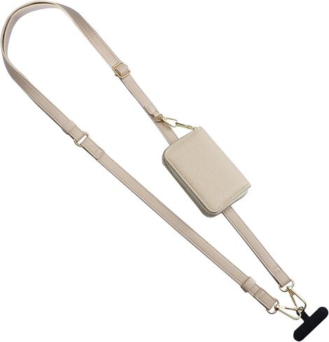 TiMOVO Clip & Go Strap Phone Lanyard، حزام الهاتف الخليوي مع حقيبة محفظة جلدية، حبل عالمي للهاتف حول الجسم قابل للتعديل حزام الرقبة متوافق مع معظم الهواتف الذكية، أسود in Saudi Arabia