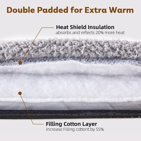 سرير قطط ذاتي التسخين، وسادة قطط ذاتية التسخين، مقاس 24 × 18 بوصة، حصيرة حرارية للحيوانات الأليفة للحيوانات الأليفة في الأماكن المغلقة والخارجية، حصيرة قطط مزدوجة مملوءة مع غطاء قابل للغسل وجزء سفلي غير قابل للانزلاق (رمادي فاتح) in Kuwait