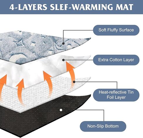 Leekalos Self Warming Cat Bed Self Heating Cat Dog Mat, Ultra Soft Extra Warm Thermal pet Pad for Indoor Outdoor Pets with Removable Cover Non-Slip Botom Washable in Saudi Arabia