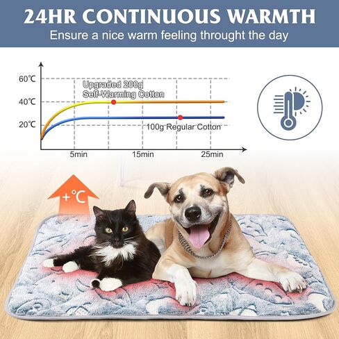 Leekalos Self Warming Cat Bed Self Heating Cat Dog Mat, Ultra Soft Extra Warm Thermal pet Pad for Indoor Outdoor Pets with Removable Cover Non-Slip Botom Washable in Saudi Arabia