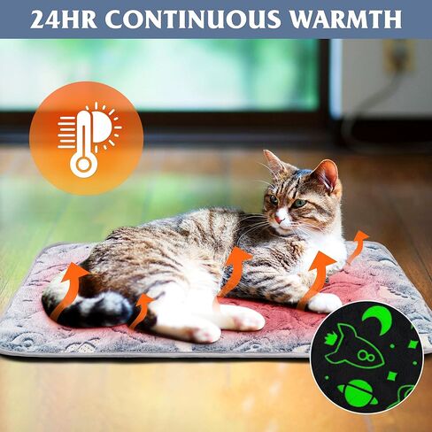 Leekalos Self Warming Cat Bed Self Heating Cat Dog Mat, Ultra Soft Extra Warm Thermal pet Pad for Indoor Outdoor Pets with Removable Cover Non-Slip Botom Washable in Saudi Arabia