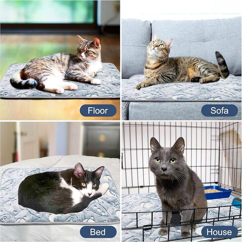 Leekalos Self Warming Cat Bed Self Heating Cat Dog Mat, Ultra Soft Extra Warm Thermal pet Pad for Indoor Outdoor Pets with Removable Cover Non-Slip Botom Washable in Saudi Arabia