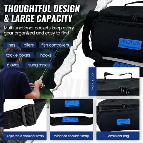 Fishing Tackle Bag with 4 * 3600 Tackle Boxes, Waterproof Fishing Bags for Saltwater or Freshwater, Tackle Box Organizers and Storage, Fishing Tackle Storage Bags & Wraps Padded Shoulder Strap in Saudi Arabia