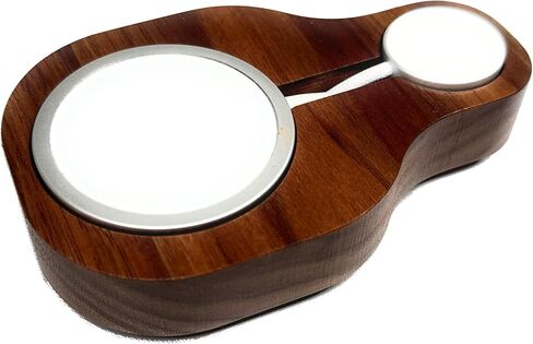 Walnut Wooden Charger Base Compatible with Apple MagSafe and Watch Chargers. Solid Wood. Handmade in USA. in Saudi Arabia