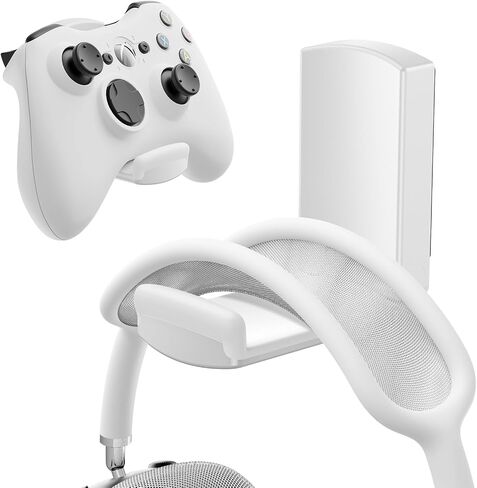 Sticky Headphone Stand Controller Holder - EURPMASK Upgraded Adhesive Gaming Headset Hook, Headphone Holder for Desk with Soft Rubber Pads, Universal PC Gaming Accessory Controller Headset Stand,Black in Saudi Arabia