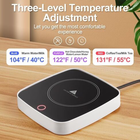 Coffee Mug Warmer Waterproof Smart Cup Warmer with 3 Temperature Setting for Warming & Heating Coffee, Beverage, Milk, Tea and Hot Chocolate (Wood Grain) in Saudi Arabia