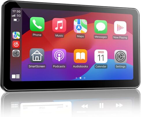 7-inch Portable Carplay Screen for Car Compatable with Apple CarPlay and Android Auto,Wireless Car Play Unit with GPS Navigation,Bluetooth,Mirror Link,Touch Screen for All Vehicles in Saudi Arabia