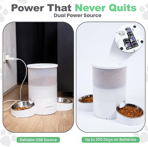 Automatic Cat Food Dispenser, Cat Food Dispenser, Automatic Cat Feeders 2 Cat, Cat Feeder Automatic, Dual Automatic Cat Feeder, Automatic Cat Feeder, Auto Cat Feeder, Pet Feeder Automatic in Saudi Arabia