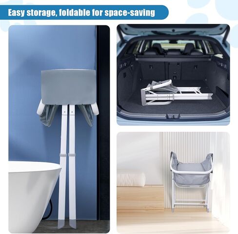 حوض استحمام محمول للكلاب، حوض استحمام للكلاب، محطة استحمام لغسيل الحيوانات الأليفة مع قفل أمان وجيب جانبي للقطط الصغيرة والمتوسطة والكبيرة، للاستخدام الداخلي والخارجي، ارتفاع قابل للتعديل بخمسة مستويات، قابل للطي، رمادي in Kuwait