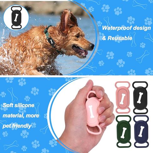 XANGNIER 4 Pack Silicone Dog Collar Holder Compatible with Samsung Galaxy Smart Tag 2, Waterproof Case for SmartTag 2,Fits for 0.8-1In Cat Dog Pet Collars,Dog GPS Tracker Protective Cover Accessories in Kuwait
