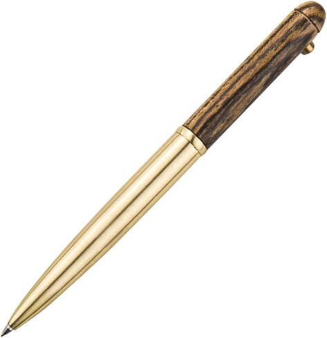 Gullor Handcrafted Wooden Ballpoint Pen, Made of Rosewood and Brass - Brownish Yellow Stripes in Saudi Arabia