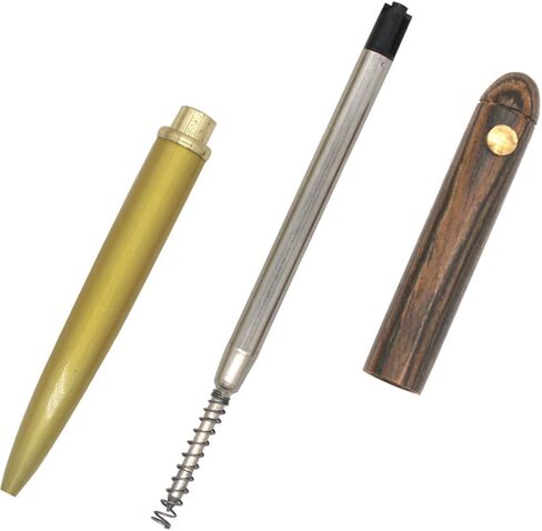 Gullor Handcrafted Wooden Ballpoint Pen, Made of Rosewood and Brass - Brownish Yellow Stripes in Saudi Arabia
